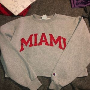 Champion Miami University Cropped Crew Neck